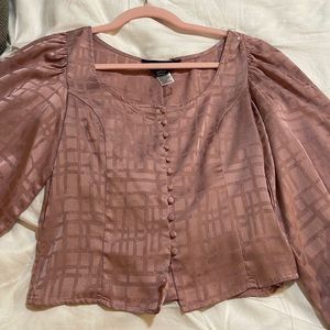 Elegant Mauve Blouse with Button Detail